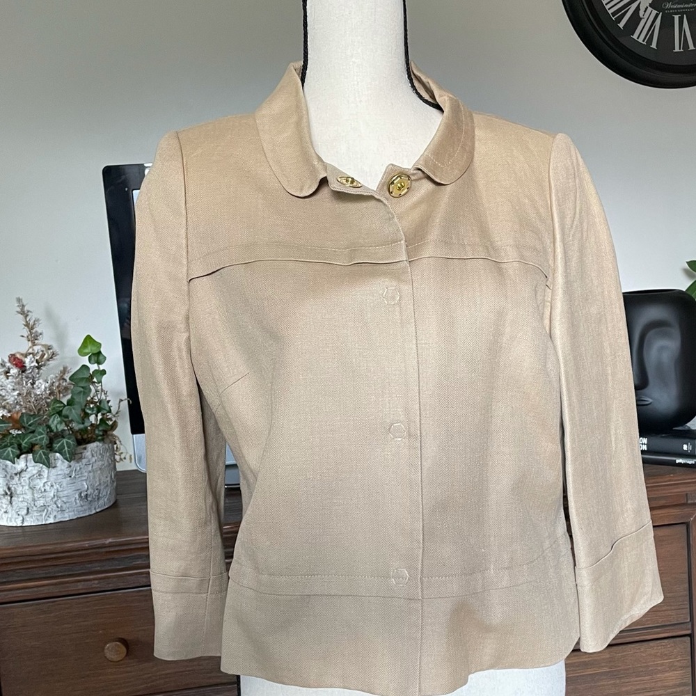 Ivanka Trump cropped tan jacket sz-14